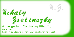 mihaly zselinszky business card